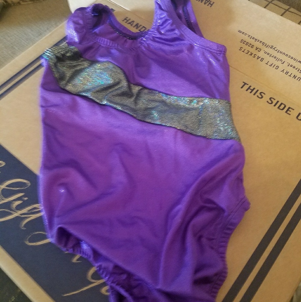 Glittery Purple leotard child medium